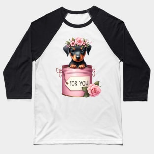 Valentine Doberman Pinscher Dog For You Baseball T-Shirt